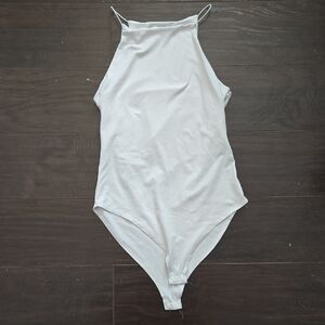 Gaze White Halter Bodysuit